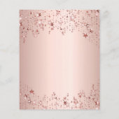 Budgetbaptisme roos gouden sterren uitnodiging (Achterkant)