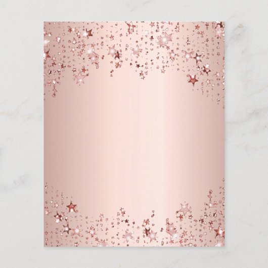 Budgetbaptisme roos gouden sterren uitnodiging (Achterkant)