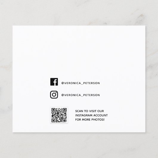 Budgetbaptisme roze florale foto meisje QR bedankt (Achterkant)