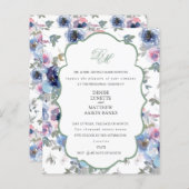 Budgetbasilicum groene en spun Sugar Blue uitnodig (Voorkant / Achterkant)