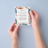 Budgetbeige en usty Blue Floral - Gegevens Flyer (Hand)