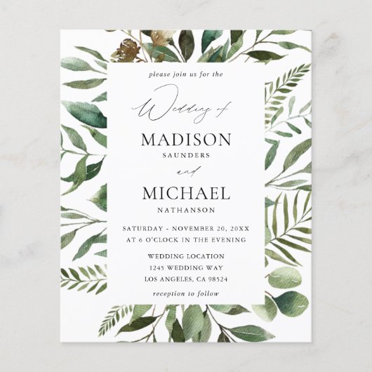 Budgetbladeren en excentrieke bruiloft met eucalyp (Voorkant)