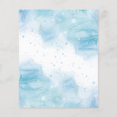 budgetblauwe abstracte waterverf splash glitter (Achterkant)