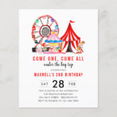 Budgetcarnaval Circus Show Birthday uitnodiging (Voorkant)