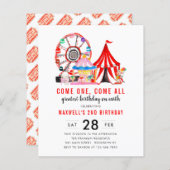 Budgetcarnaval Circus Show Birthday uitnodiging (Voorkant / Achterkant)