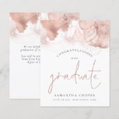 Budgetcongratie Afstudeerder Roos Gold Alcohol Ink (Voorkant / Achterkant)