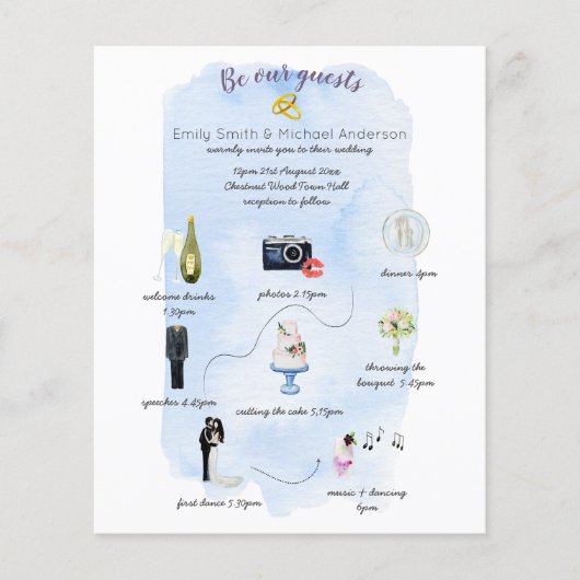 Budgetdag van de Trouwdag Tijdschema Moderne Uitno (Voorkant)