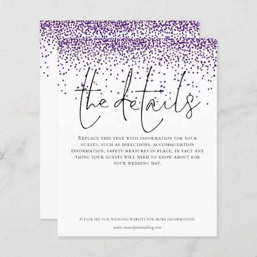 Budgetdetails Paarse Glitter Enclosure (Voorkant / Achterkant)