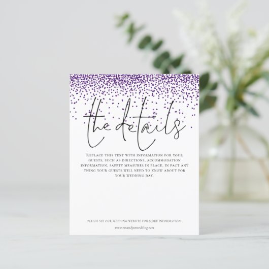 Budgetdetails Paarse Glitter Enclosure (Staand voorkant)