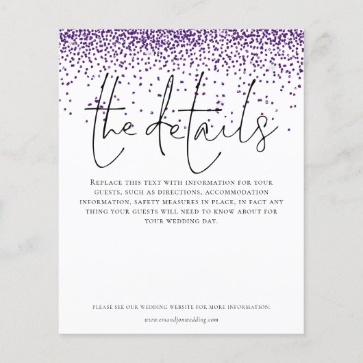 Budgetdetails Paarse Glitter Enclosure (Voorkant)