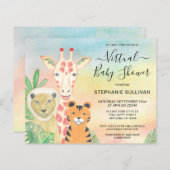 Budgetdieren virtuele Baby shower-uitnodiging (Voorkant / Achterkant)