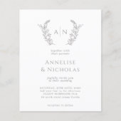 Budgetelegante uitnodiging voor eenvoudige monogra flyer (Voorkant)