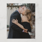 Budgetfoto-inktscript zwarte bruiloft uitnodiging (Achterkant)