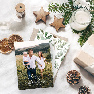 budgetfoto Kerstelegant script Holiday Kaart Notitiekaartje