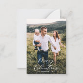 budgetfoto Kerstelegant script Holiday Kaart Notitiekaartje (Voorkant)