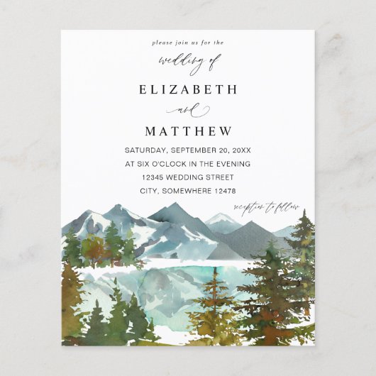 Budgetgebergten en -bomen Rustic Wedding (Voorkant)