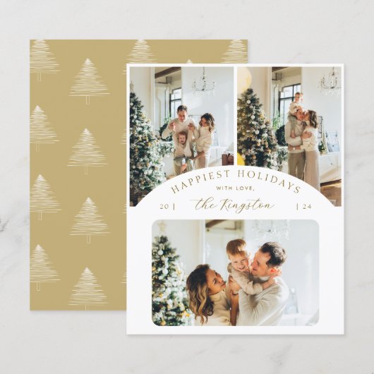 Budgetgelukkigste Feestdagen | Gold 3 fotocollage (Voorkant / Achterkant)