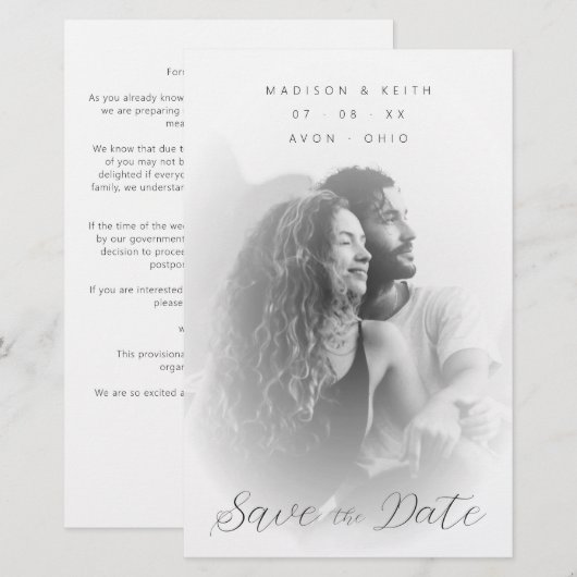 Budgetgesofisticeerde minimalistische fotobruiloft (Voorkant / Achterkant)