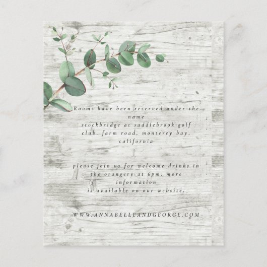 budgetgevoelige eucalyptustrouwgegevens RSVP Flyer (Achterkant)