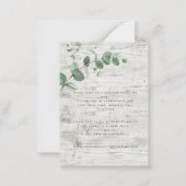 budgetgevoelige eucalyptustrouwgegevens RSVP Notitiekaartje (Achterkant)