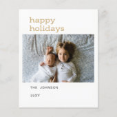 Budgetgoud prettige feestdagen fotobetaalkaarten (Voorkant)