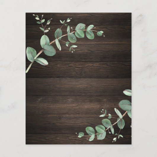 budgetgroen Eucalyptus foliage rustig donker hout (Achterkant)