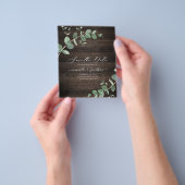budgetgroen Eucalyptus foliage rustig donker hout Flyer (Hand)