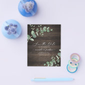 budgetgroen Eucalyptus foliage rustig donker hout Flyer (Enkel)