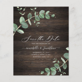 budgetgroen Eucalyptus foliage rustig donker hout Flyer