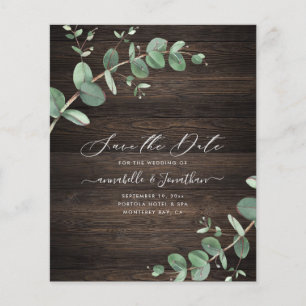 budgetgroen Eucalyptus foliage rustig donker hout Flyer