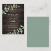 budgetgroene eucalyptus dark wood nodig notitiekaartje (Voorkant / Achterkant)