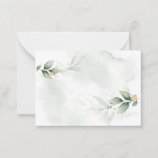 budgetgroene eucalyptusbruiloft , met uitzondering notitiekaartje (Achterkant)