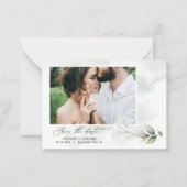 budgetgroene eucalyptusbruiloft , met uitzondering notitiekaartje (Voorkant)