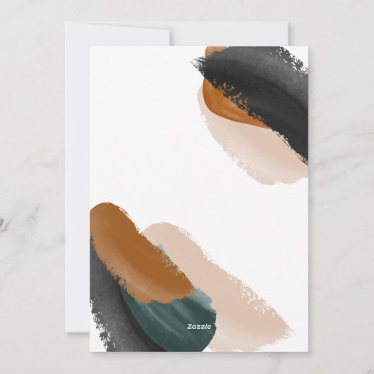 budgetgroene terracotta moderne minimale waterverf feestdagenkaart (Achterkant)