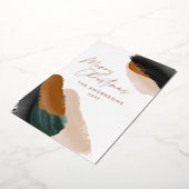 budgetgroene terracotta moderne minimale waterverf folie feestdagenkaart (Gedraaid)