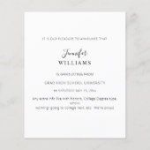 Budgetkalligrafie Afstuderen Foto Modern Announcem Flyer (Achterkant)