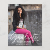 Budgetkalligrafie Afstuderen Foto Modern Announcem Flyer (Voorkant)