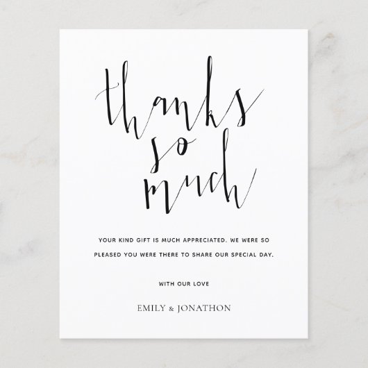 Budgetkalligrafie Alle Bedankt voor kleurenfotobru (Voorkant)