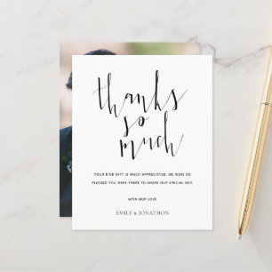 Budgetkalligrafie Alle Bedankt voor kleurenfotobru