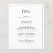 Budgetkalligrafie grensdetails huwelijk uitnodigen (Achterkant)