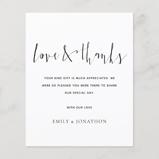Budgetkalligrafie Liefde en Bedankt Fotobruiloft (Voorkant)