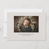 Budgetkalligrafie-script Hallo foto-Baby geboorte Aankondiging (Achterkant)