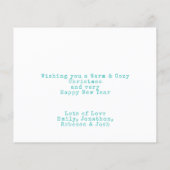 Budgetkassen die de sneeuwvakantie-Kaart omhoog sc (Achterkant)