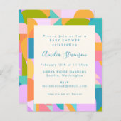 Budgetkleurig geometrisch Baby shower uitnodigen (Voorkant / Achterkant)