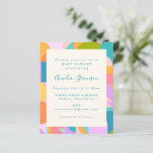 Budgetkleurig geometrisch Baby shower uitnodigen (Staand voorkant)