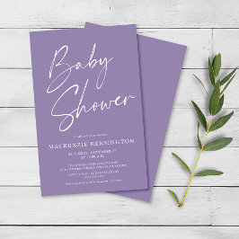 budgetlavender Paars Script Baby shower FLYER