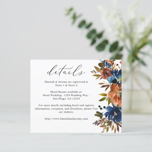 Budgetmarine, Oranje en bruine Herfst — Floral — G (Staand voorkant)