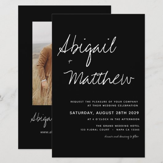 Budgetmatige minimalistische uitnodiging voor het (Voorkant / Achterkant)