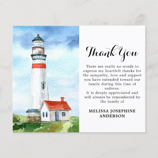 Budgetmemoriale vuurtoren Sympathie Hartelijk dank (Voorkant)