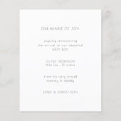 Budgetminimale aankondiging geboorte baby baby (Achterkant)